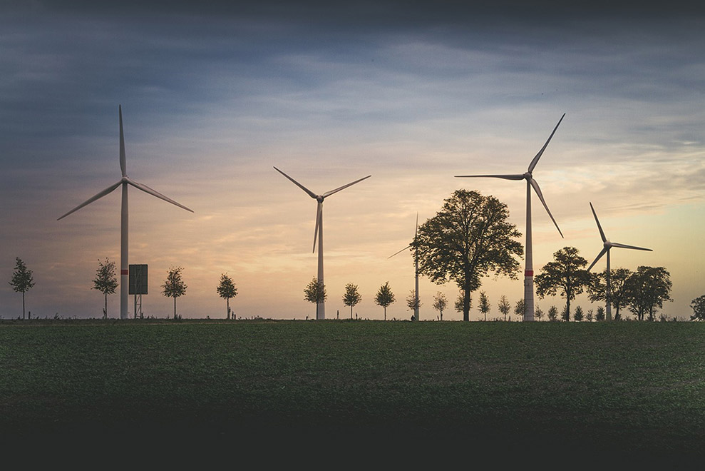 風力発電所の風景